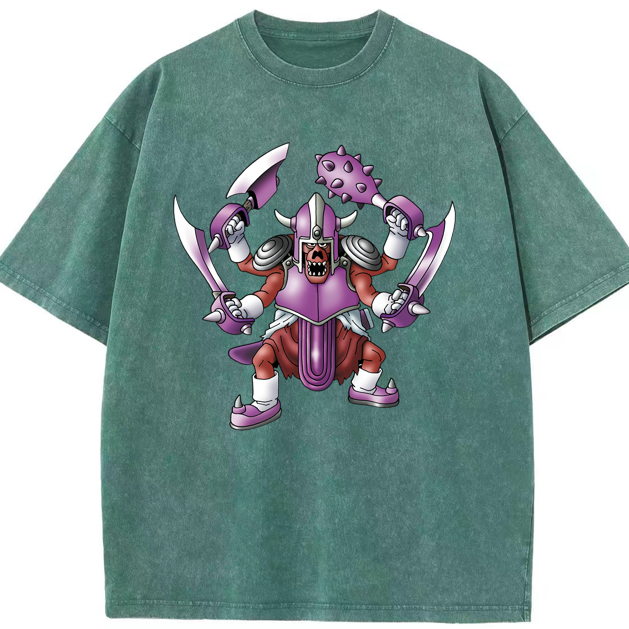 （画像用） ドラゴンクエスト Doragon Kuesuto Dragon Quest 綿100% ヴィンテージ風 半袖Tシャツ（フロントプリント）